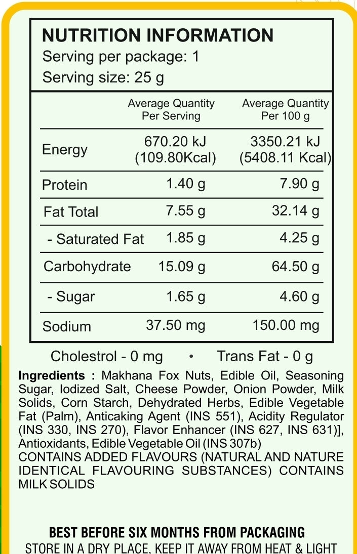 Cream and Onion Makhana ( Fox Nut )